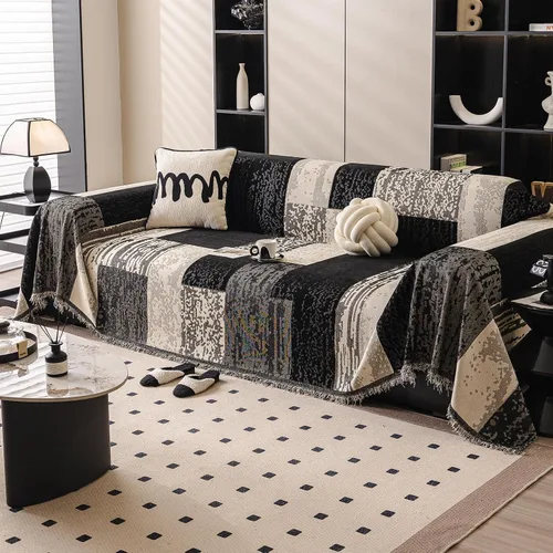 Miniatura 33 de DREAMINGO Fundas de sofá para sofá, estilo bohemio, geométrico y jacquard vintage, de 2 plazas, antideslizante, protector de muebles de felpilla