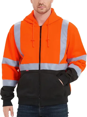 Miniatura 10 de ProtectX Hi Vis - Sudadera con capucha para hombres y mujeres, de alta visibilidad, reflectante, con bolsillos, para construcción, trabajo, clase 3