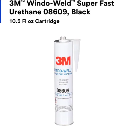 Miniatura 2 de 3M 08609 - Adhesivo de uretano para parabrisas Window-Weld súper rápido, sellador de vidrio automotriz de alta resistencia y curado rápido de una