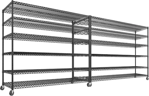 Miniatura 12 de REIBII Estantes de almacenamiento de 60" de ancho 2399LBS con ruedas Estantería de alambre para garaje Estantes de metal resistentes