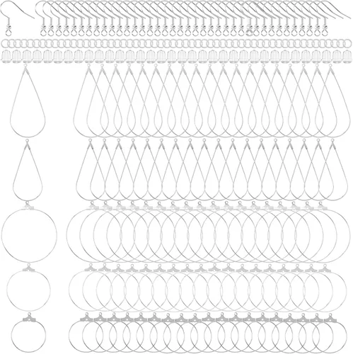 Miniatura 9 de OIIKI 280 aros de cuentas para aretes, 4 tamaños chapados en oro/plata, aros abiertos, anillos de metal para aretes, accesorios decorativos