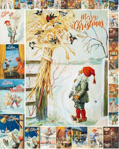 Miniatura 9 de Decoupage - Paquete de papel (35 hojas de 6 x 8 pulgadas), lindos animales de Navidad, FLONZ, tarjetas de fotos de Navidad de estilo vintage