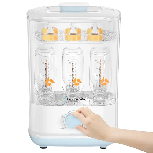 Vaporizador y secadora de botellas, vaporizador y secadora de botellas Little Bo Baby para botellas, vaporizador y secadora eléctrico 5 en 1,