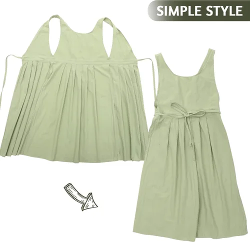Miniatura 6 de FOMIYES Vestido de delantal de cocina, delantal para hornear verde, Pinafore Cafetería, Tienda de jardinería para mujeres y niñas