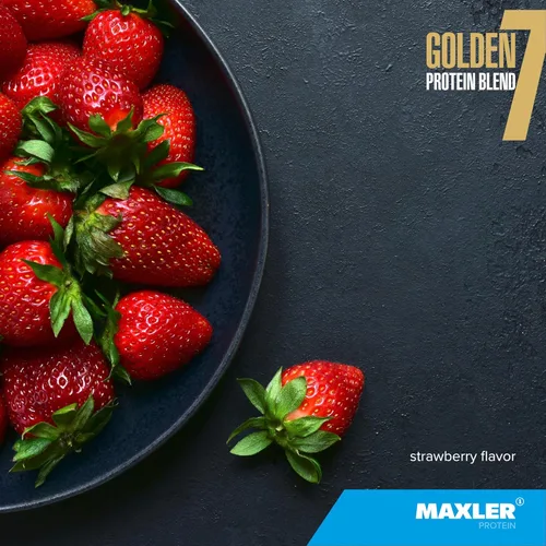 Miniatura 2 de Maxler Golden 7 Protein Blend - Proteína en polvo para ganancia muscular y recuperación - Polvo de proteína de fresa de 2 libras