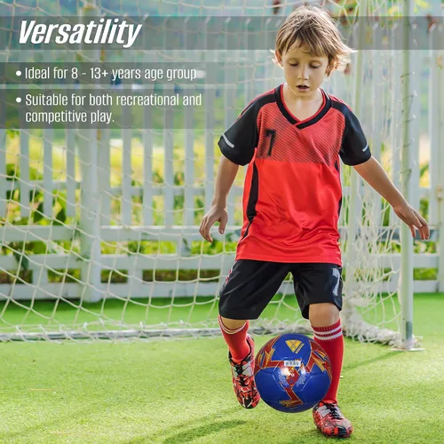 Miniatura 5 de Vizari Balón de fútbol para jóvenes y adultos, pelota de tela de 2 capas para mayor durabilidad y comodidad, pelota elevada sintética brillante
