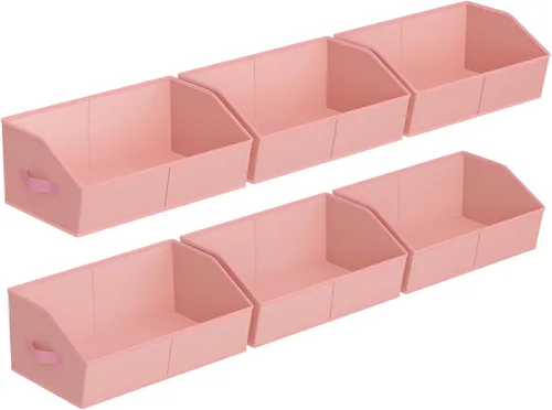 Miniatura 14 de Homsorout Organizador trapezoidal para armario, cestas grandes para organizar, caja de almacenamiento de tela para estantes, cubos de almacenamiento