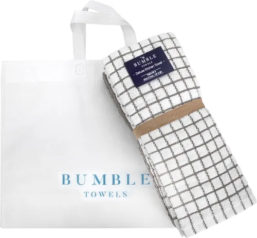 Miniatura 7 de Bumble - Toallas de cocina Toallas de cocina 100% algodón con lazo para colgar, 16 x 28 pulgadas, 380 GSM, juego de toallas de cocina absorbentes