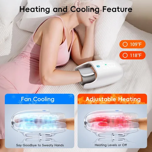 Miniatura 4 de NOWWISH Masajeador de manos con calor y compresión, masajeador eléctrico inalámbrico para artritis y alivio del túnel carpiano, 6 modos y 6