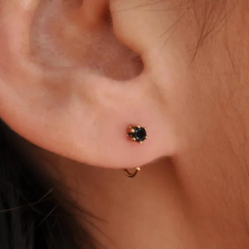 Miniatura 6 de Aretes de plata de ley para mujeres y niñas, hipoalergénicos para cartílago