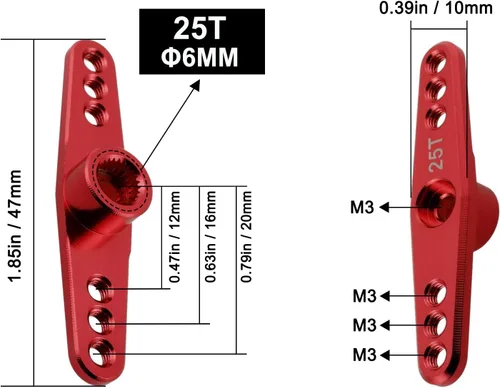 Miniatura 5 de Hobbypark Brazos de dirección de bocina servo de aluminio 25T de metal (doble y simple) para modelos RC piezas de repuesto para autos y camiones