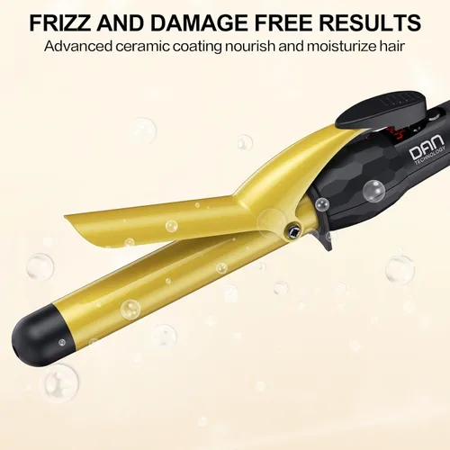 Miniatura 3 de DAN Technology Rizador de pelo de barril grande de 1 pulgada, rizador de pelo de cerámica turmalina con pantalla LCD (180 °F a 430 °F)