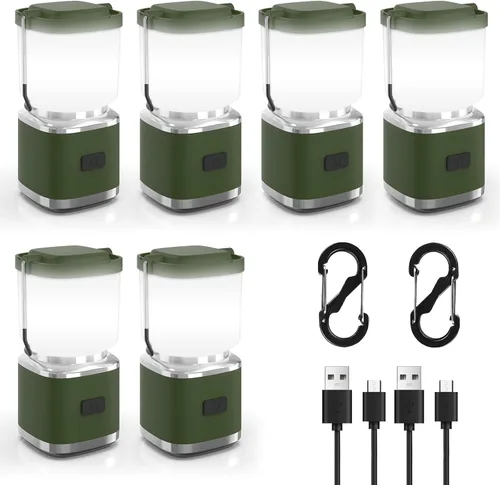 Miniatura 9 de Linterna de camping portátil recargable de 4 pulgadas, linterna de luces LED de camping de 2000 lm con luz roja y 20 horas de funcionamiento