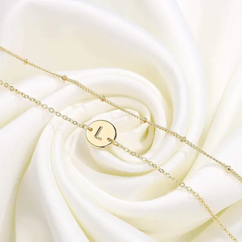 Miniatura 7 de MONOZO - Pulseras con iniciales para mujeres y niñas, delicadas con cuentas de oro de 14 quilates, personalizadas, 26 letras del alfabeto