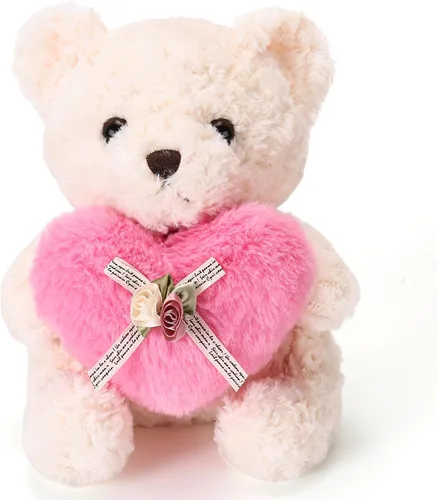 Miniatura 8 de Lindo oso de peluche con corazón rosa para niños, suave oso de peluche para el día de San Valentín, para novias, niños o mamá
