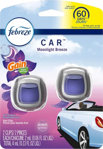 Miniatura 11 de Febreze Ambientador para automóvil, juego de 5 clips de aroma de ganancia más estuche de almacenamiento adicional