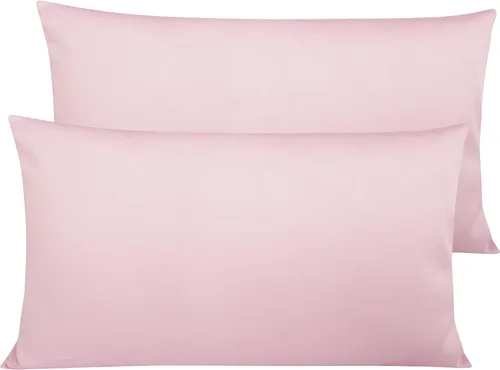Miniatura 11 de NTBAY Fundas de Almohada de Algodón Egipcio Queen - Juego de 2, Fundas de Almohada de Algodón de 500 Hilos - Fundas de Almohada Suaves y Rosa