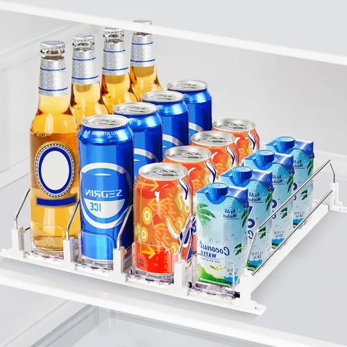 Miniatura 9 de Organizador de bebidas para mini refrigerador, dispensador automático de bebidas para refrigerador, organizador de latas de soda para bebidas