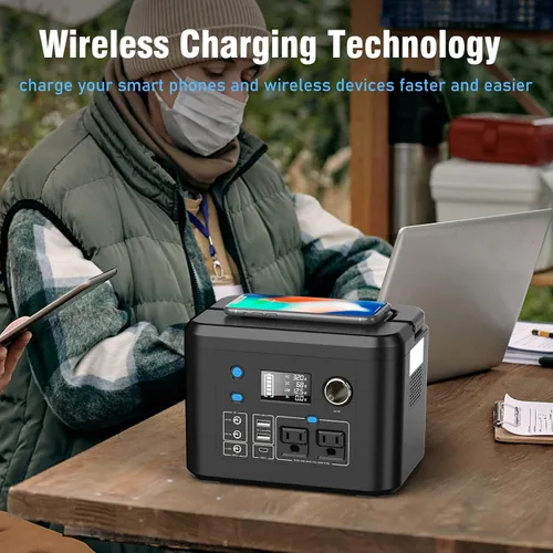 Miniatura 5 de powkey Estación de energía portátil de 350 W, batería de litio de reserva de 260 Wh/70,000 mAh, banco de energía de onda sinusoidal pura de 110 V