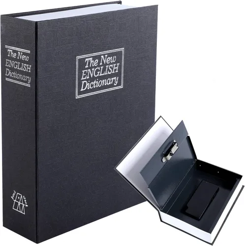 Miniatura 15 de KYODOLED - Caja fuerte con forma de libro, con cerradura de combinación, caja portátil de seguridad secreta, para ocultar dinero, metálica
