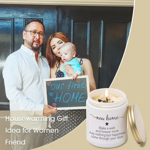 Miniatura 3 de Regalo de inauguración de la casa para el nuevo hogar, vela perfumada de vainilla y lavanda, regalos para mujeres amigas, regalo para el nuevo hogar