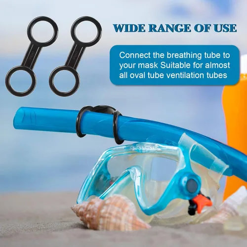 Miniatura 7 de Weewooday 12 piezas de buceo Snorkel Keeper Clip de silicona para máscara de correa de bloqueo, correa de buceo para máscara de buceo, soporte