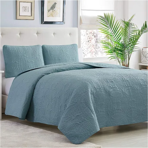 Miniatura 4 de Mellanni - Juego de cubrecama King, funda de cama con fundas, tecnología de acolchado ultrasónico - Juego de edredón de 3 piezas de gran