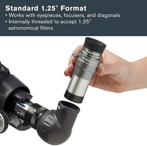Miniatura 4 de Celestron 93326 Lente Barlow Omni, plateado, 2 x 1,25 pulgadas
