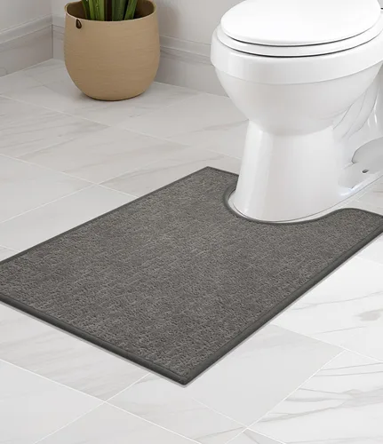 Miniatura 47 de Chakme Juego de 2 alfombras de baño ultrafinas, absorbentes, antideslizantes, lavables a máquina, color negro, 17 x 24 pulgadas / 17 x 30 pulgadas