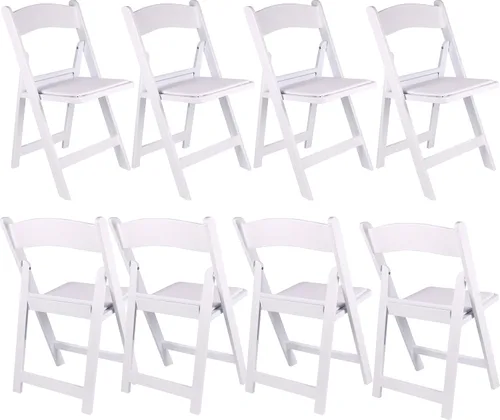 Miniatura 10 de BTEXPERT Silla plegable de resina, asiento acolchado de vinilo para interiores y exteriores, juego ligero para el hogar, eventos, fiestas, picnic