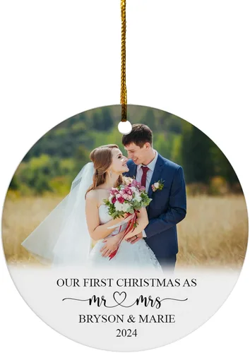 Miniatura 14 de FLOCHIL Adorno personalizado para la primera Navidad del bebé con nombre de foto, adorno personalizado para la primera Navidad, regalos para bebés