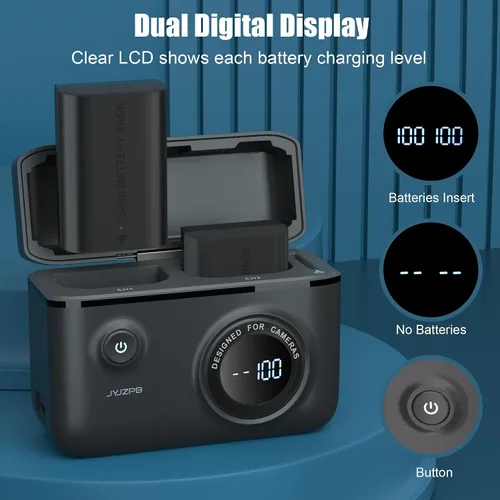Miniatura 3 de JYJZPB Batería LP-E6NH de 2600 mAh y cargador rápido tipo C para cámaras Canon EOS R7, R6, R5, R, 6D Mark II, 5D Mark IV, 5D Mark III, 5DS, 5DS R