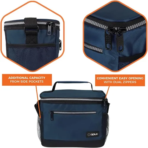 Miniatura 6 de OPUX - Fiambrera de alta calidad, aislada para hombres y mujeres adultas, resistente al almuerzo escolar para niños, niñas, niños Bolsa de Azul