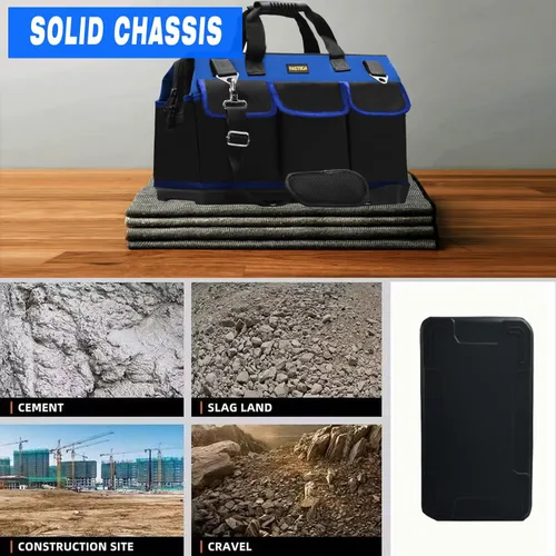 Miniatura 6 de FASTECH Bolsa de herramientas de fondo de 22 pulgadas con boca ancha para almacenamiento de herramientas, transportador y organizador, bolsa
