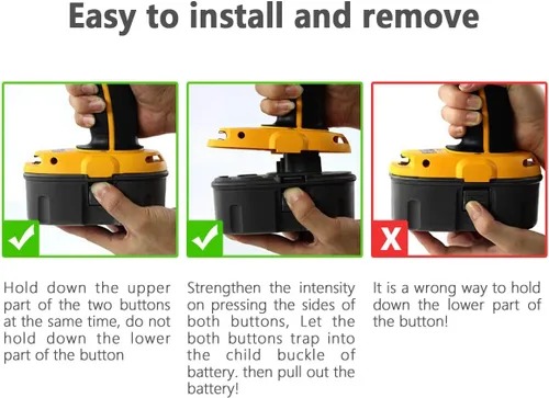 Miniatura 4 de Akkopower Batería de repuesto de 18 V para DeWalt: paquete de 2 baterías XRP de 5.0Ah 18 voltios para herramientas eléctricas inalámbricas DC9096