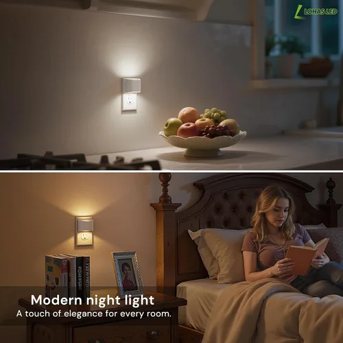 Miniatura 5 de L LOHAS LED - Luces nocturnas enchufables en la pared con 3CCT ajustable (1600K/3000K/5000K), luz nocturna de 1W enchufable en la pared, sensor
