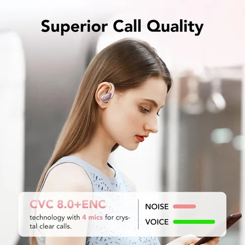 Miniatura 5 de Auriculares inalámbricos Bluetooth 5.3, 60 horas de reproducción con pantalla digital, auriculares deportivos inalámbricos con gancho para la oreja