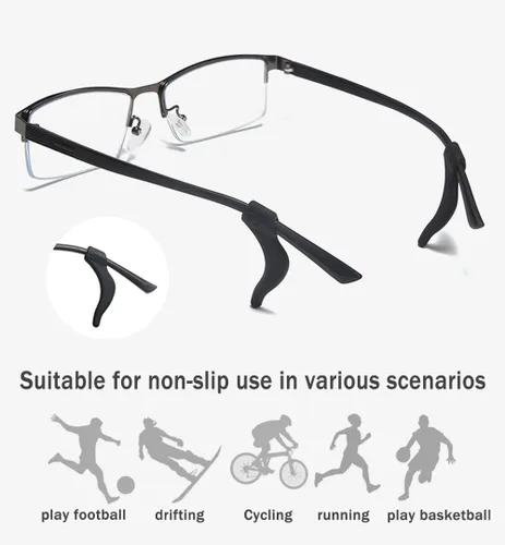 Miniatura 17 de PTSLKHN Ganchos de silicona suave para las orejas, 10 pares de lentes antideslizantes para lentes, lentes de sol, lentes de lectura