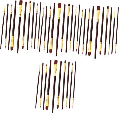 EXCEART Juego de 40 pinceles de nailon para el cabello, pinceles de pintura para niños, pinceles de pintura para pintura acrílica, pinceles de