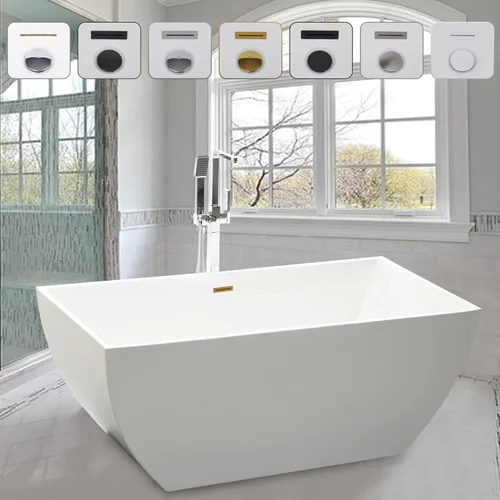 Miniatura 18 de Vanity Art Bañera independiente acrílica de 67 x 32 pulgadas Bañeras de mejoras para el hogar con diseño contemporáneo para remojar y bañarse