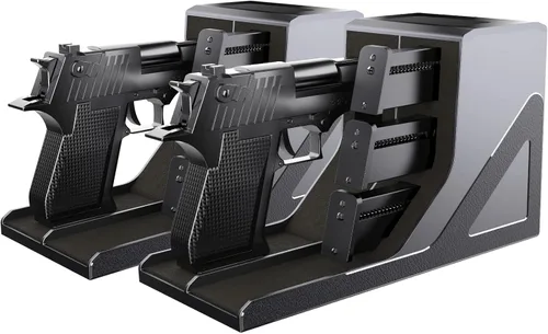 Estante protector universal para pistolas, para almacenamiento seguro de armas, soporte para cargador de armas, 1 soporte para pistola y 3 ranuras