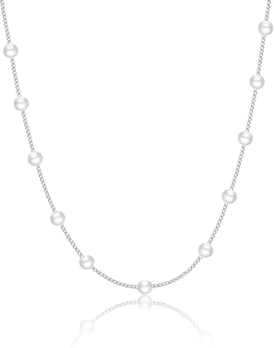 Miniatura 5 de MIDEEO Delicados collares de perlas para mujer, chapados en oro de 14 quilates, collar de cadena de perlas, gargantilla exquisita, regalo de joyería