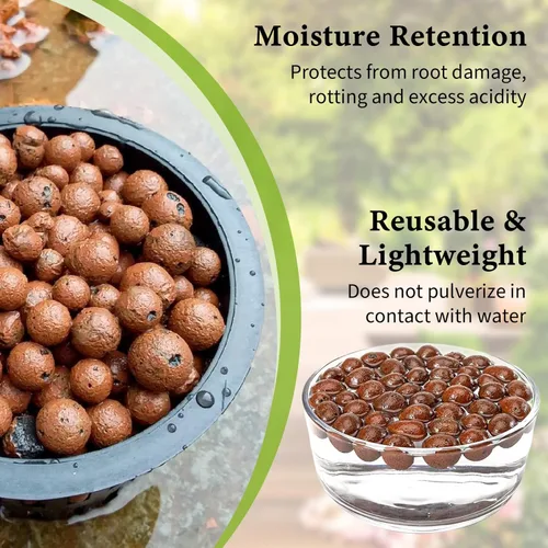 Miniatura 3 de Legigo 19 LBS de guijarros de arcilla Leca orgánicos para plantas, bolas de Leca 100% naturales de 4mm-16mm para plantas de interior, guijarros
