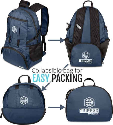 Miniatura 2 de Mochila de viaje: mochila ligera para senderismo, gimnasio y avión, Azul oscuro marino, 35 liters, Mochilas Daypack
