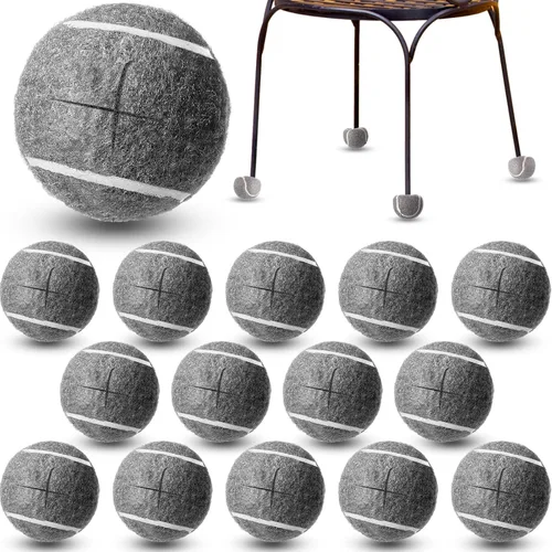 Miniatura 14 de Macarrie 16 pelotas de tenis precortadas para sillas, sillas de pelota de tenis, cubiertas de pies para patas de muebles para aula, protección