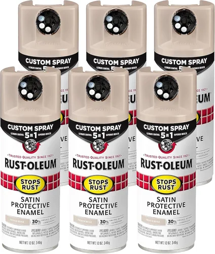 Miniatura 100 de Rust-Oleum 376855 - Pintura en aerosol antióxido personalizada 5 en 1, 12 onzas, color negro mate, (paquete de 1)