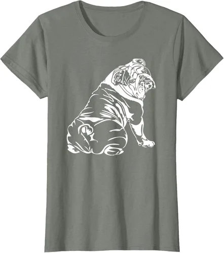 Miniatura 13 de Gracioso Bulldog Inglés playera perro Hund playera regalo, Azul (Heather blue)