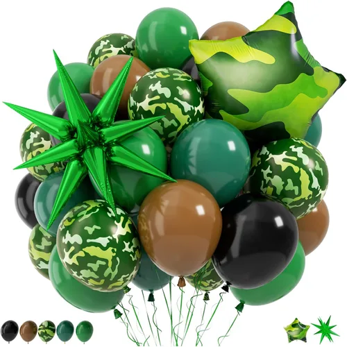 Miniatura 11 de Globos de fútbol, globo de látex marrón salvia de 12 pulgadas con globos de papel de aluminio impresos de fútbol, decoraciones de fiesta de fútbol