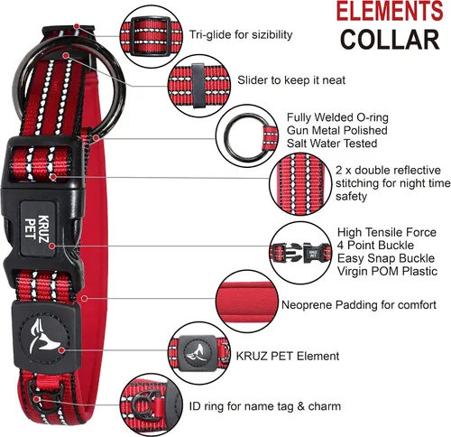 Miniatura 2 de KZV006-03M Collar de perro reflectante para perros pequeños, medianos y grandes