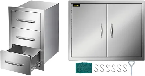 Miniatura 8 de Cajones de cocina para exteriores de 16 pulgadas de ancho x 21.5 pulgadas de alto x 18 pulgadas de profundidad, puerta de acceso para barbacoa
